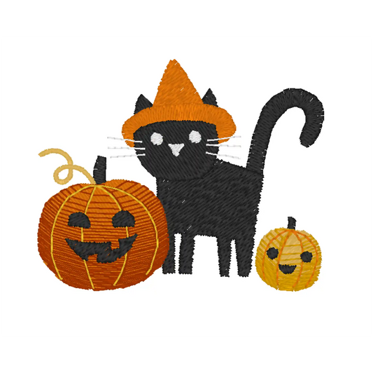 motif de Broderie HALLOWEEN 🐈‍⬛