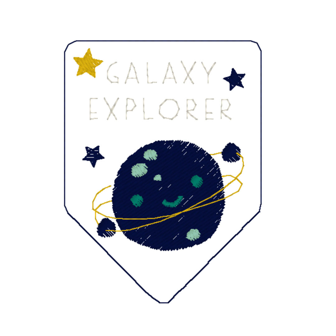 motif de broderie numérique badge galaxy explorer